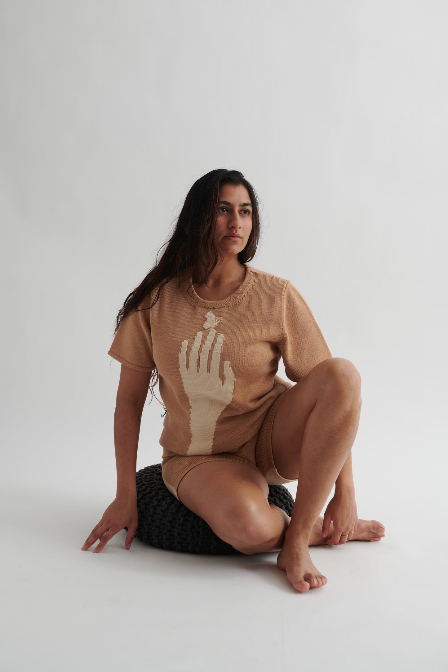 INTARSIA KNIT T-SHIRT